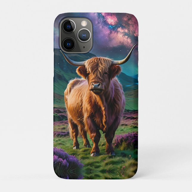 Coques Case-Mate iPhone Vache Highland sous les étoiles (Dos)