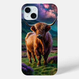 Coque Case-Mate iPhone Vache Highland sous les étoiles
