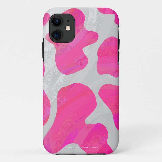 Coques Case-Mate iPhone Vache rose et blanc chaud (Dos)