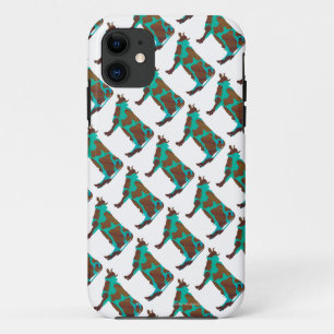 Coque Case-Mate iPhone Vache Silhouette Brown et Turquoise