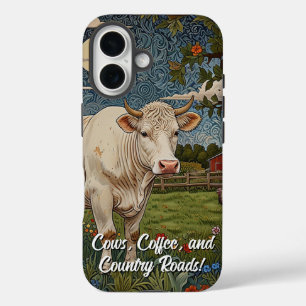 Coque Pour iPhone 16 Vaches cafés routes