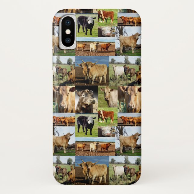 Coques Case-Mate iPhone Vaches Dans Un Collage Photo, (Dos)