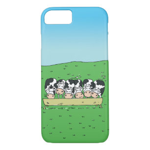 Coque iPhone 7 Vaches et châteaux dans un champ d'agriculteurs