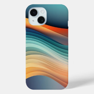 Coque Case-Mate iPhone Vague Abstrait de Vague Arc-en-ciel Moderne