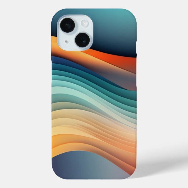 Coques Case-Mate iPhone Vague Abstrait de Vague Arc-en-ciel Moderne (Verso)