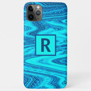 Case-Mate iPhone Case Vague Abstrait Monogrammes Initiales Motifs bleus