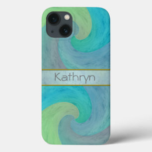 Etui iPhone Case-Mate Vague aquarelle turquoise vert Art personnalisé