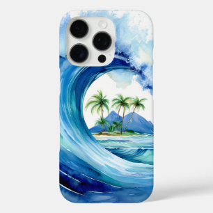 Coque iPhone 16 Pro Vague d'aquarelle de l'île Kai Aloha