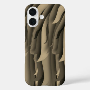 Coque Pour iPhone 16 Vague d'art moderne brun et beige