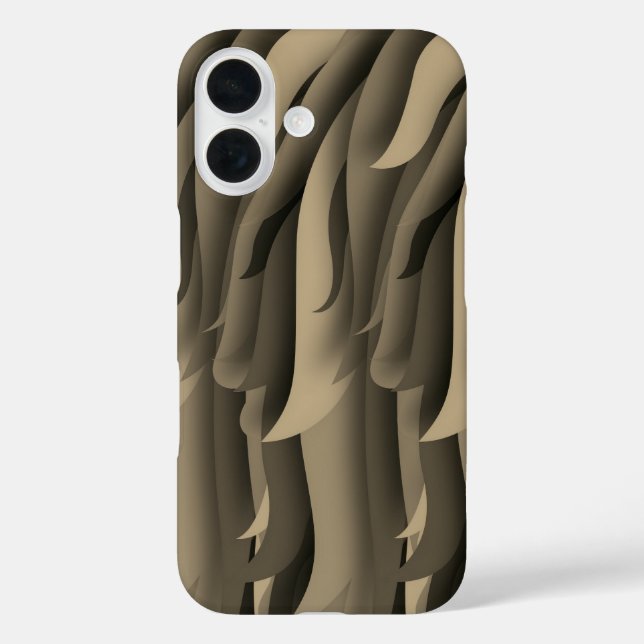 Coques Case-Mate iPhone Vague d'art moderne brun et beige (Verso)