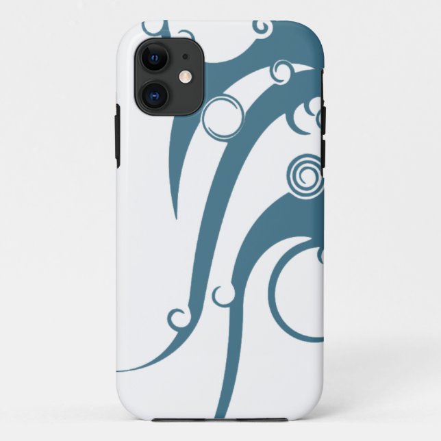 Coques Case-Mate iPhone Vague Géométrique Bleu Turquoise (Dos)