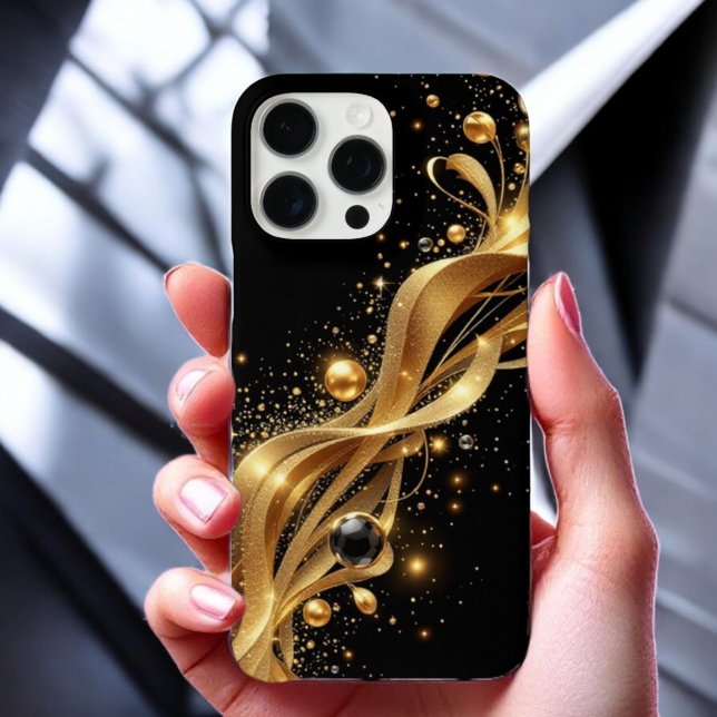 Coques Case-Mate iPhone Vague Gold de minuit (Créateur téléchargé)