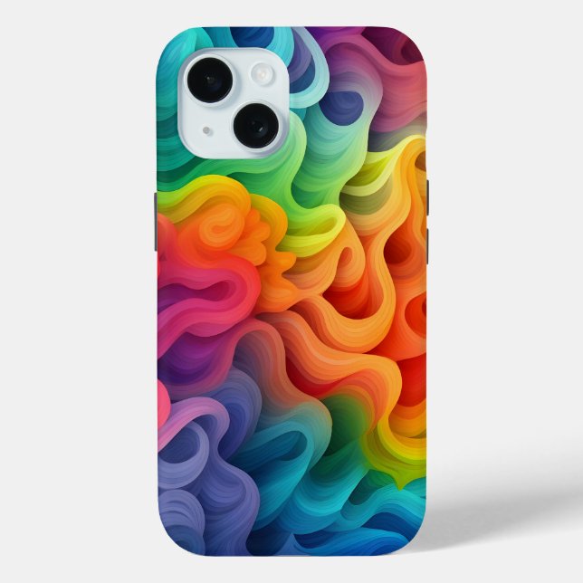 Coques Case-Mate iPhone Vagues Abstraites arc-en-ciel (Verso)