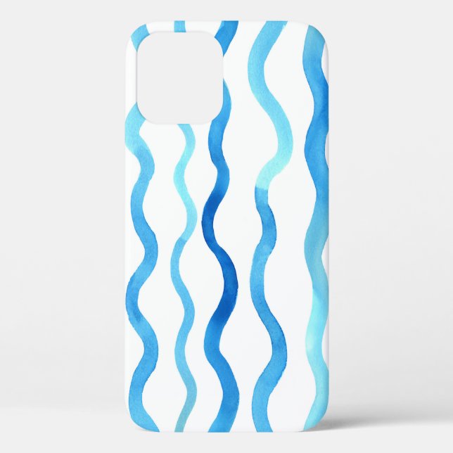 Coques Case-Mate iPhone Vagues Aquarelle : bleu turquoise sans joint. (Verso)