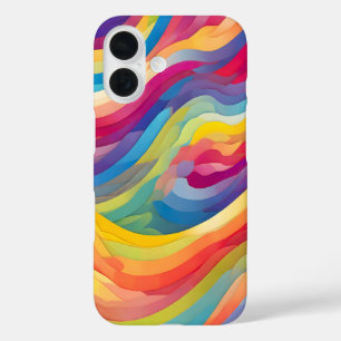 Coque Pour iPhone 16 Vagues arc-en-ciel