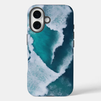 Coque Pour iPhone 16 vagues au milieu de la mer