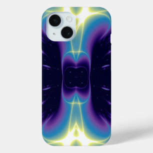 COQUE POUR iPhone 15 VAGUES BLANCHES BLEU PURPLE
