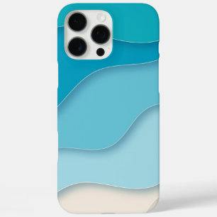 Coque iPhone 16 Pro Max Vagues bleu 3D