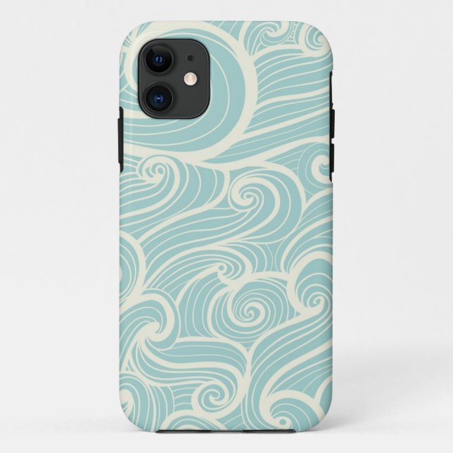 Coques Case-Mate iPhone Vagues bleues (Dos)