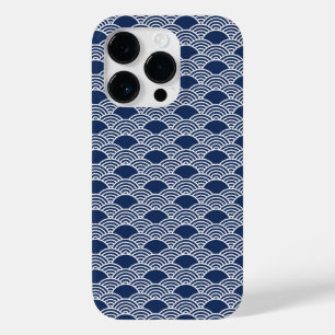 Coque Case-Mate iPhone vagues bleues abstraites de style chinois