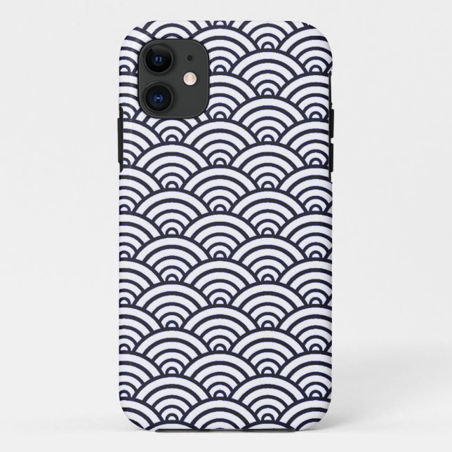 Coques Case-Mate iPhone Vagues bleues japonaises Seigaiha Mer (Dos)