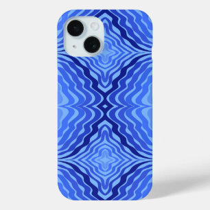 Coque Case-Mate iPhone Vagues bleues réfléchissantes Moderne Design abstr