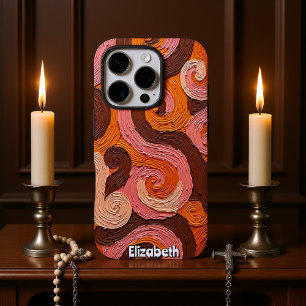 Coque iPhone 16 Pro Vagues chaudes : Flux de couleurs Impasto