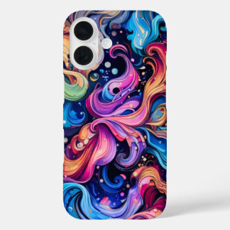 Coque Pour iPhone 16 Vagues de couleur blanc - Sérénissime évasion Abst