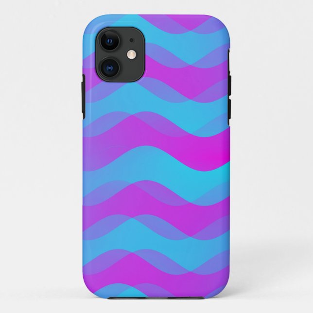 Coques Case-Mate iPhone Vagues de dégradé de couleurs - rose bleu (Dos)