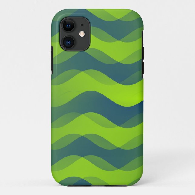 Coques Case-Mate iPhone Vagues de dégradé de couleurs - vert (Dos)