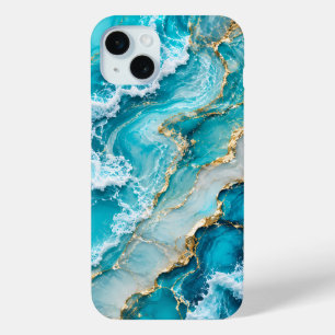 Coque Case-Mate iPhone Vagues de lagon turquoise Abstrait