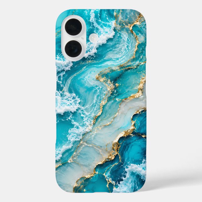 Coques Case-Mate iPhone Vagues de lagon turquoise Abstrait (Verso)