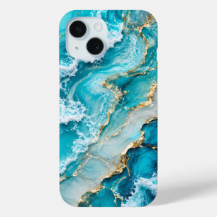 Coque Case-Mate iPhone Vagues de lagon turquoise Abstrait