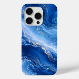 Coque Case-Mate iPhone Vagues de marbre bleu Luxe Abstrait