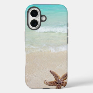 Coque Pour iPhone 16 Vagues de plage Étoile de mer Étoile de mer Tropic