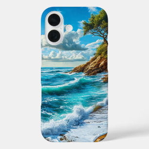Coque Pour iPhone 16 Vagues de plage océanique