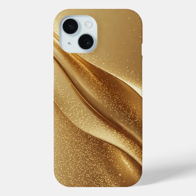 Coques Case-Mate iPhone Vagues dorées abstraites avec paillettes scintilla (Verso)