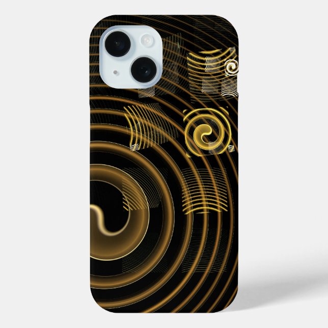 Coques Case-Mate iPhone Vagues dorées hypnotiques Art abstrait moderne (Verso)