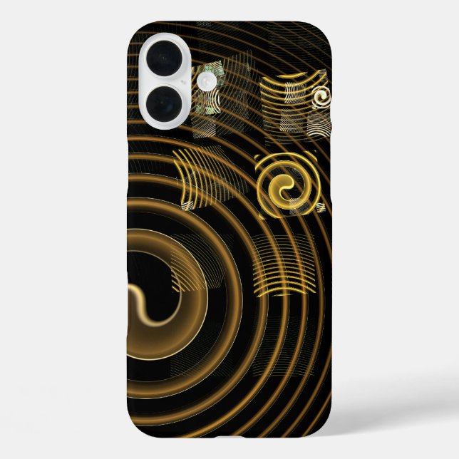 Coques Case-Mate iPhone Vagues dorées hypnotiques Art abstrait moderne (Verso)