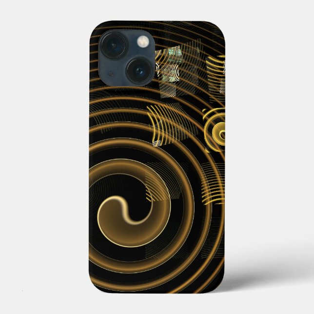 Coques Case-Mate iPhone Vagues dorées hypnotiques Art abstrait moderne (Verso)