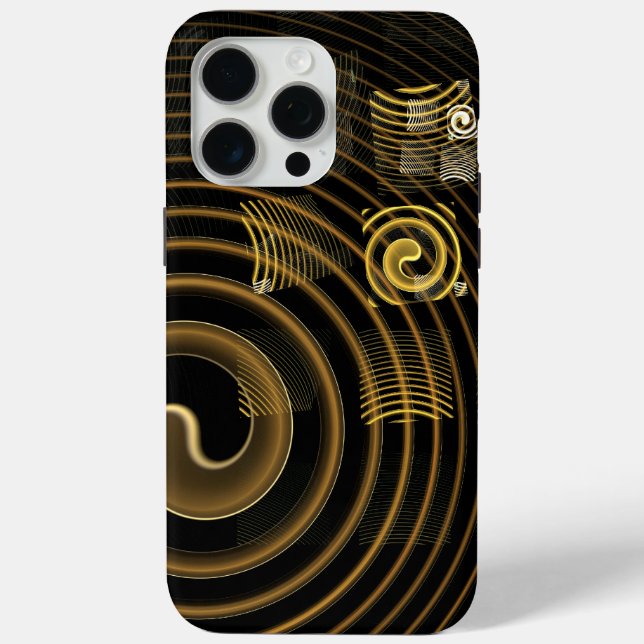 Coques Case-Mate iPhone Vagues dorées hypnotiques Art abstrait moderne (Verso)