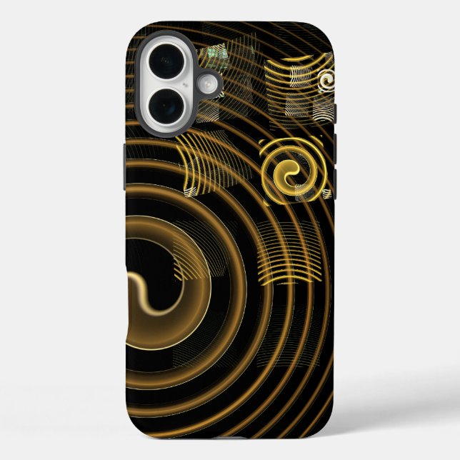 Coques Case-Mate iPhone Vagues dorées hypnotiques Art abstrait moderne (Verso)