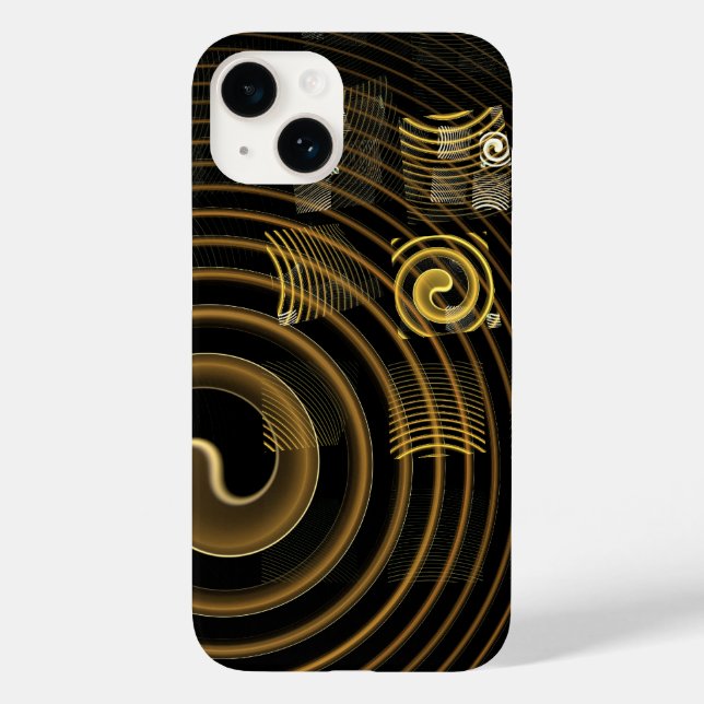 Coques Case-Mate iPhone Vagues dorées hypnotiques Art abstrait moderne (Verso)