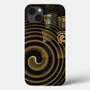 iPhone 13 Coque Vagues dorées hypnotiques Art abstrait moderne