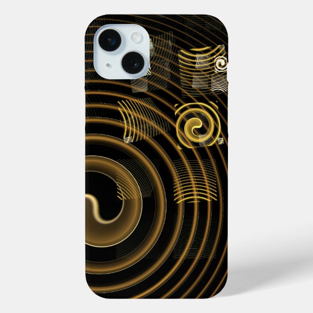 Coques Case-Mate iPhone Vagues dorées hypnotiques Art abstrait moderne (Verso)