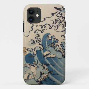 Coque iPhone 11 Vagues et oiseaux, c.1825 (copie de bois de