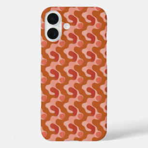 Coque Pour iPhone 16 Plus Vagues fluides en orange et rose