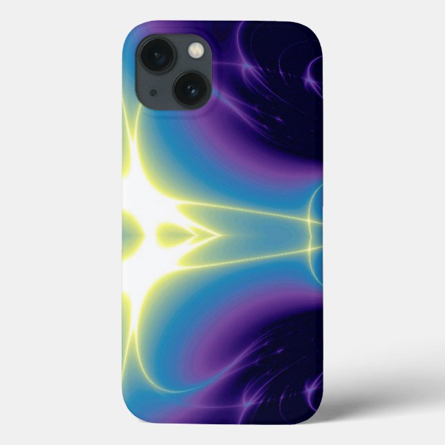 Coques Case-Mate iPhone VAGUES LUMINEUSES Violet Bleu Fractales (Verso)