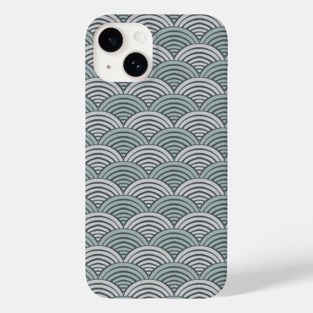 Coques Case-Mate iPhone Vagues modernes Gris Main dessinée Arches de péton (Verso)