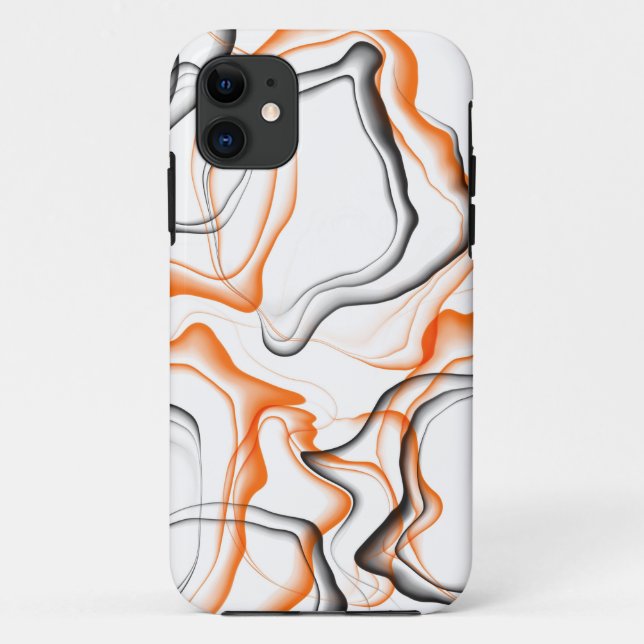 Coques Case-Mate iPhone Vagues orange abstraites (Dos)